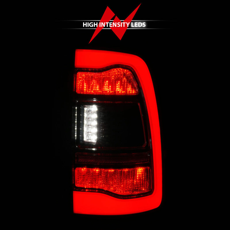 ANZO 09-18 Dodge Ram 1500 Sequential LED Taillights Smoke Black - Burkken Auto Parts