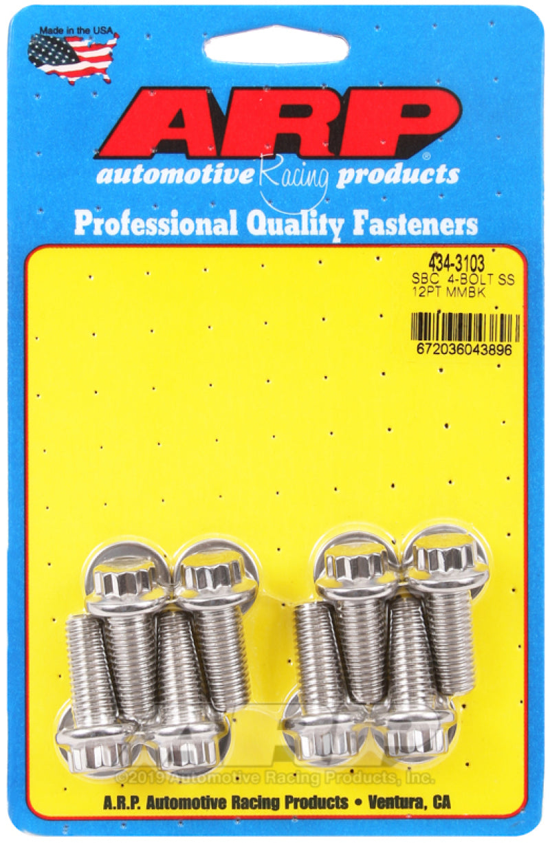 ARP SB Chevy 4-Bolt SS 12pt Motor Mount Bolt Kit - Burkken Auto Parts