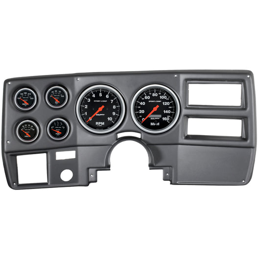Autometer Sport-Comp 73-83 Chevy Truck/ Suburban Dash Kit 6pc Tach / MPH / Fuel / Oil / WTMP / Volt - Burkken Auto Parts