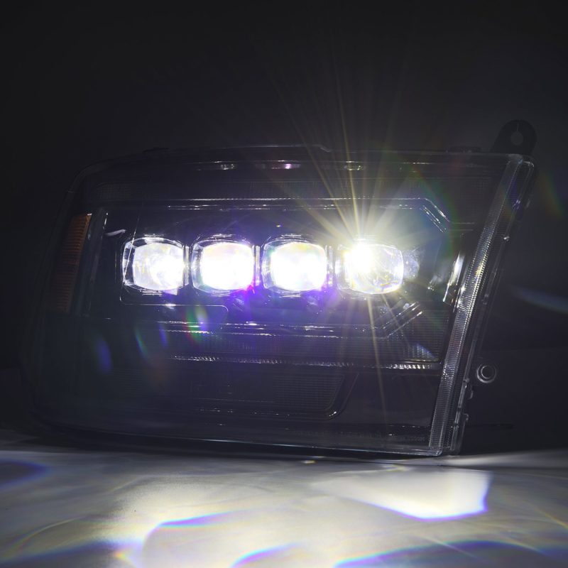 AlphaRex 09-18 Ram 2500 NOVA LED Proj Headlights Plank Style Alpha Blk w/Activ Light/Seq Signal/DRL - Burkken Auto Parts