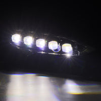 AlphaRex 12-21 Tesla Model S NOVA LED Proj Headlights Alpha-Black w/Actv Light & Seq.Sig / SB DRL - Burkken Auto Parts