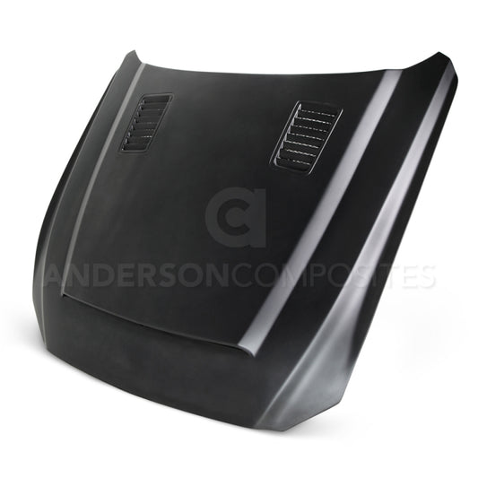 Anderson Composites 2015-2017 Ford Mustang (Excl. GT350/GT350R) Super Snake Style Hood Fiberglass - Burkken Auto Parts