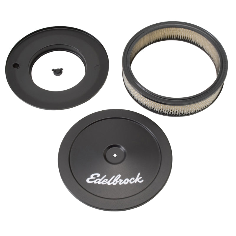 Edelbrock Air Cleaner Pro-Flo Series Round Steel Top Paper Element 10In Dia X 3 5In Black - Burkken Auto Parts