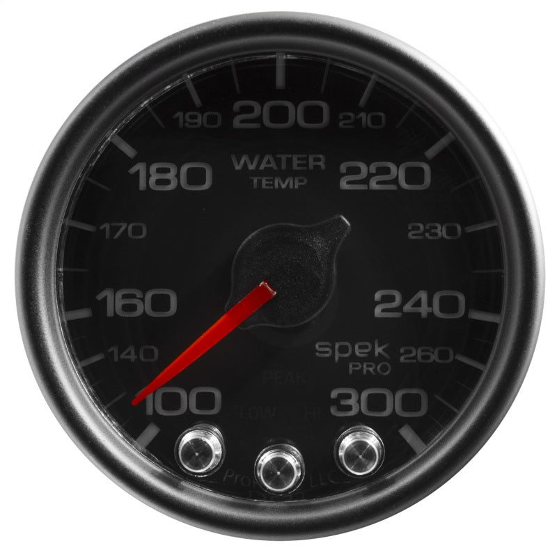 Autometer Spek-Pro Gauge Water Temp 2 1/16in 300f Stepper Motor W/Peak & Warn Blk/Blk - Burkken Auto Parts