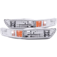 ANZO 1998-2001 Acura Integra Euro Parking Lights Chrome w/ Amber Reflector - Burkken Auto Parts
