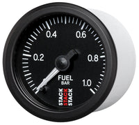 Autometer Stack 52mm 0-1 Bar M10 Male Pro Stepper Motor Fuel Pressure Gauge - Black - Burkken Auto Parts