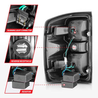 ANZO 15-19 Chevy Silverado 2500HD/3500HD (Halgn Only) LED Tail Lights w/Black Light Bar & Clear Lens - Burkken Auto Parts