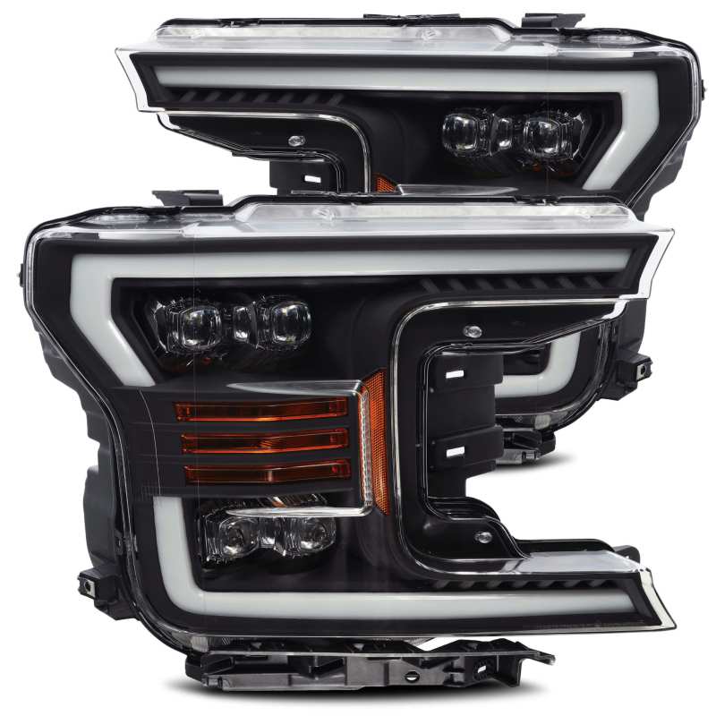 AlphaRex 18-19 Ford F-150 NOVA LED Proj Headlights Plank Style Matte Black w/Activ Light/Seq Signal - Burkken Auto Parts