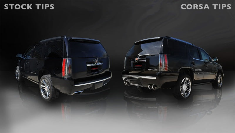 Corsa 2012-2014 Cadillac Escalade DUB 6.2L V8 Polished Sport Cat-Back Exhaust - Burkken Auto Parts
