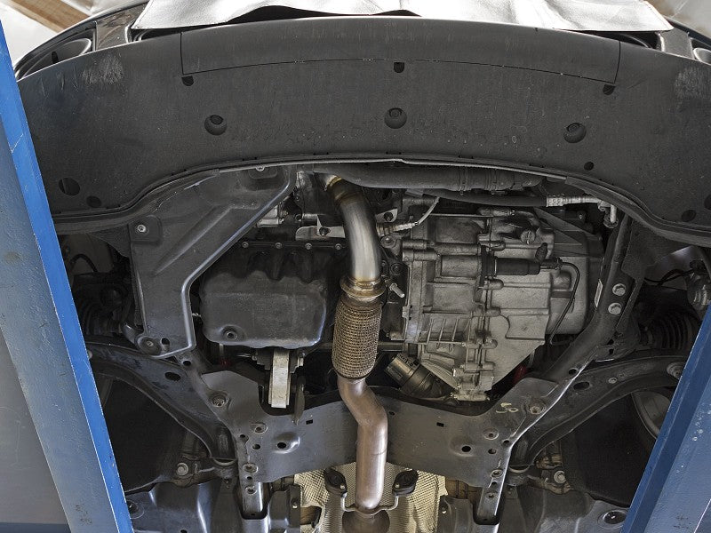 aFe 09-13 MINI Cooper S (R56) L4 1.6L (t) Twisted Steel Down Pipe 2-1/2in 304 Stainless Steel w/ Cat - Burkken Auto Parts