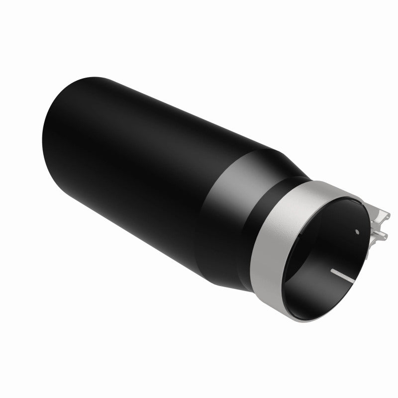 MagnaFlow Tip Stainless Black Coated Single Wall Round Single Outlet 5in Dia 4in Inlet 13in L - Burkken Auto Parts