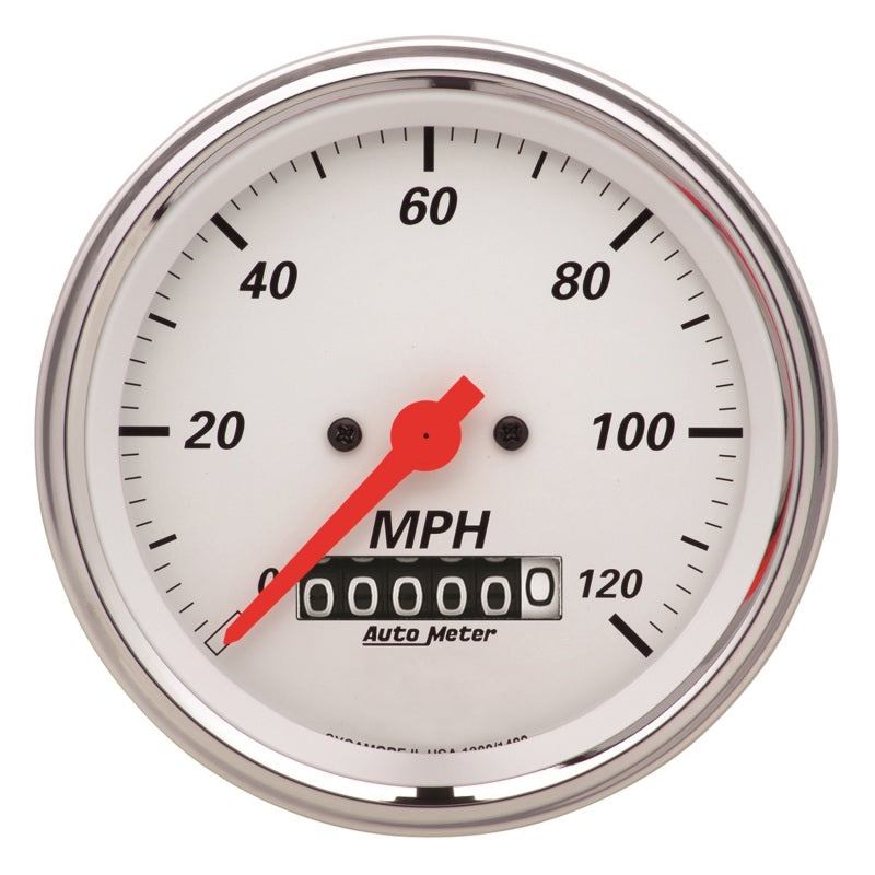 Autometer Arctic White 3-3/8in Electric Speedometer with Wheel Odometer/ 2-1/16in Oil Pressure - Burkken Auto Parts