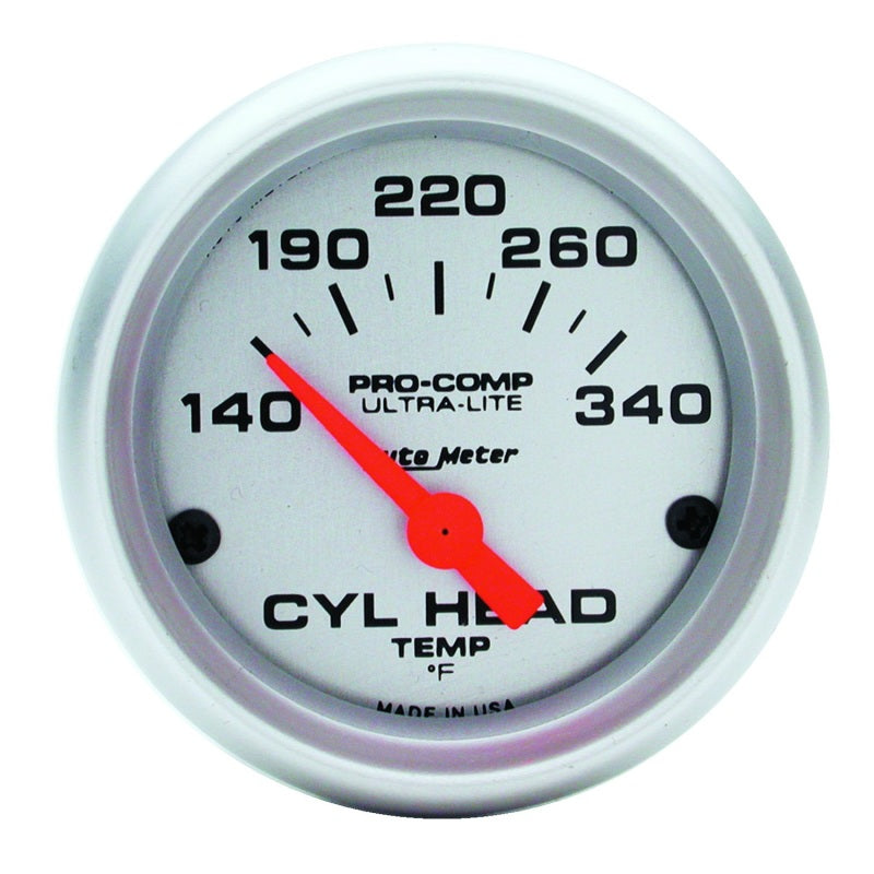 AutoMeter Gauge Cylinder Head Temp 2-1/16in. 140-340 Deg. F Electric Ultra-Lite - Burkken Auto Parts
