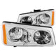 ANZO 2003-2006 Chevrolet Silverado 1500 Crystal Headlights Chrome - Burkken Auto Parts