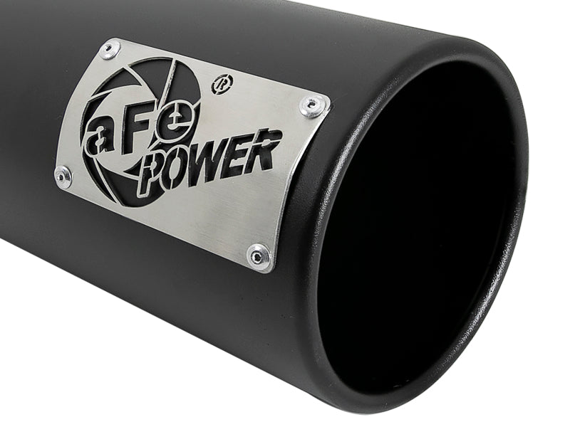aFe SATURN 4S 4in SS Intercooled Exhaust Tip - Black 4in In x 5in Out x 12in L Bolt-On - Burkken Auto Parts