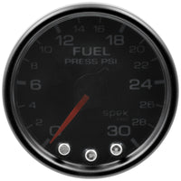 Autometer Spek-Pro Gauge Fuel Press 2 1/16in 30psi Stepper Motor W/Peak & Warn Blk/Smoke/Blk - Burkken Auto Parts