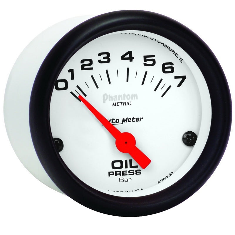 Autometer Phantom 2-1/16in 0-7 BAR Electric Oil Pressure Gauge - Burkken Auto Parts