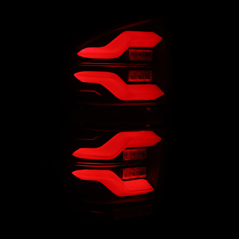 AlphaRex 16-21 Toyota Tacoma LUXX LED Taillights Alpha Blk w/Activ Light/Seq Signal - Burkken Auto Parts