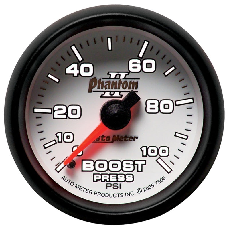 Autometer Phantom II 52.4mm Mechanical 0-100psi Boost Gauge - Burkken Auto Parts