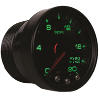 Autometer Spek-Pro Gauge Pyro. (Egt) 2 1/16in 2000f Stepper Motor W/Peak & Warn Blk/Smoke/Blk - Burkken Auto Parts