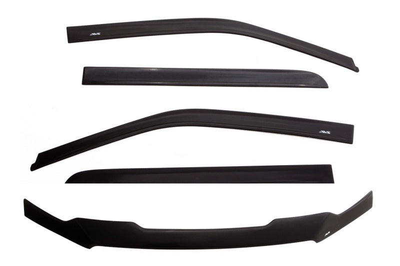 AVS 07-18 Jeep Wrangler Unlimited Ventvisor & Aeroskin Deflector Combo Kit - Matte Black - Burkken Auto Parts
