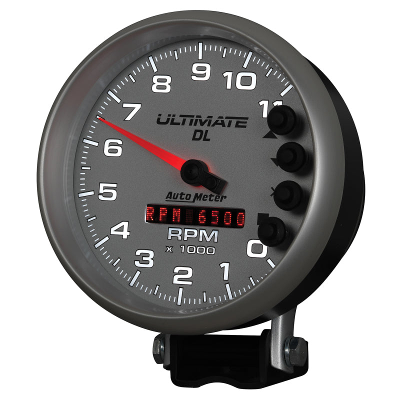 Autometer 5 inch Ultimate DL Playback Tachometer 11000 RPM - Silver - Burkken Auto Parts
