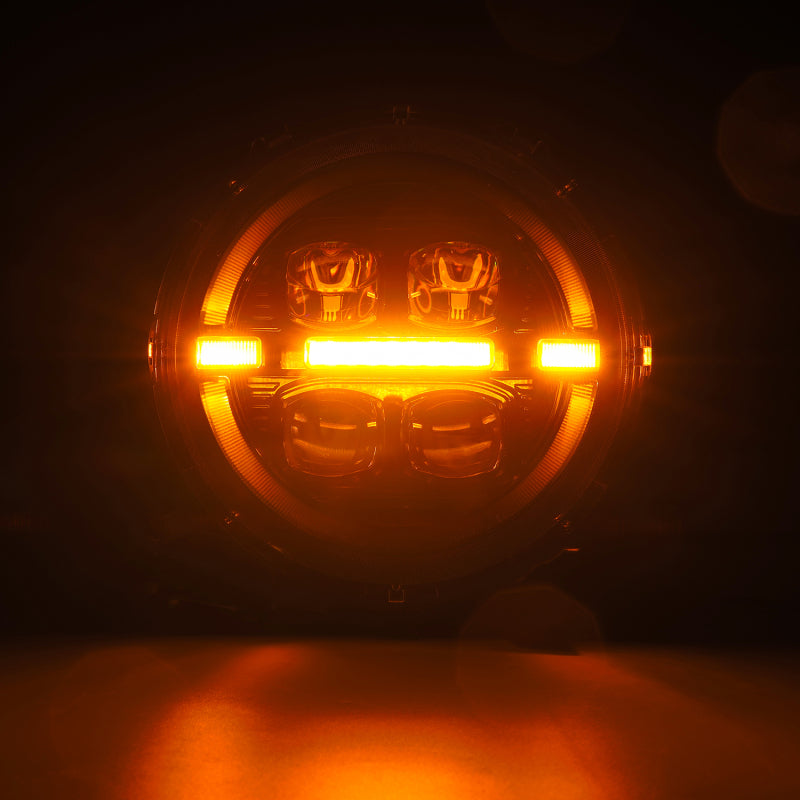 AlphaRex 18-23 Jeep Wrangler JL/Gladiator JT LED Proj Headlights Alpha-Blk w/ Activ Light/Seq Signal - Burkken Auto Parts