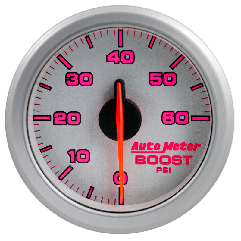 Autometer Airdrive 2-1/6in Boost Gauge 0-60 PSI - Silver - Burkken Auto Parts