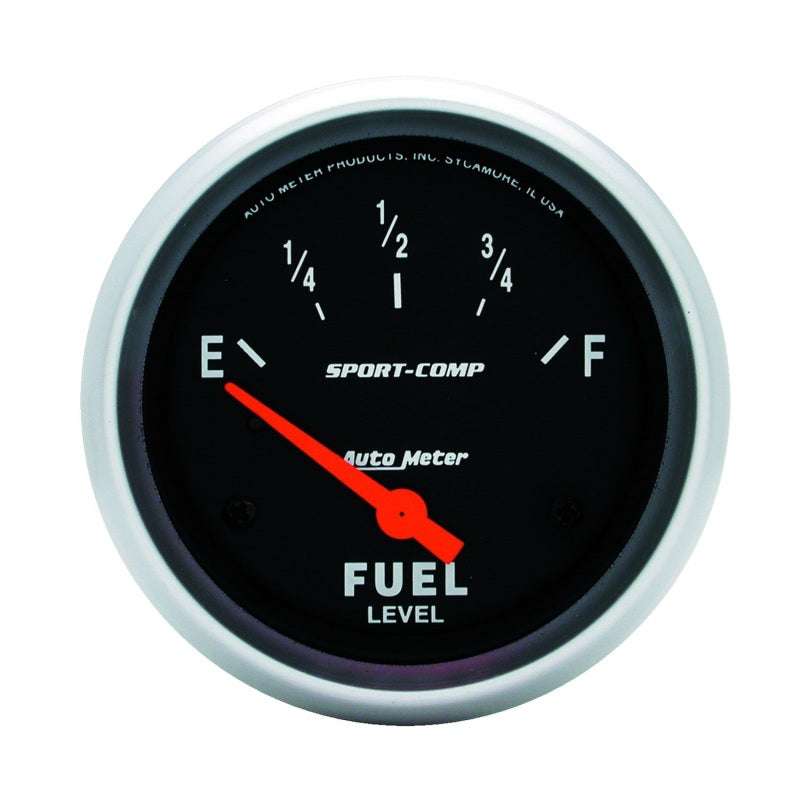 AutoMeter Gauge Fuel Level 2-5/8in. 0 Ohm(e) to 30 Ohm(f) Elec Sport-Comp - Burkken Auto Parts