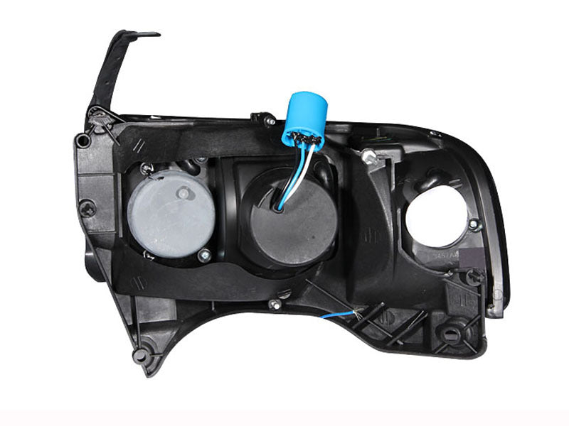 ANZO 1994-2001 Dodge Ram Crystal Headlights Black w/ LED - Burkken Auto Parts
