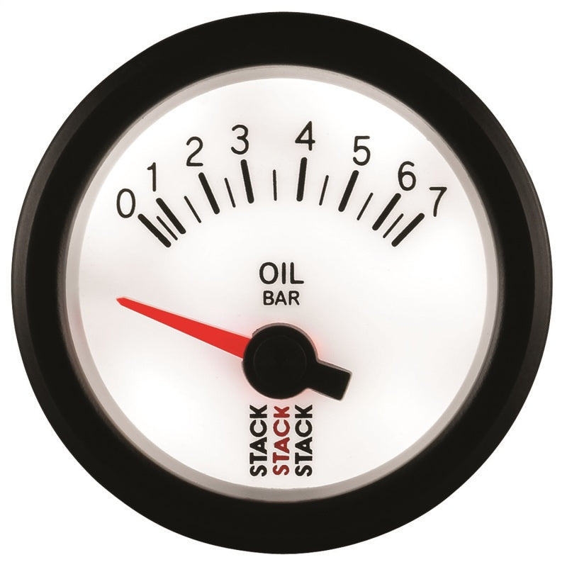 Autometer Stack 52mm 0-7 Bar M10 Male Electric Oil Pressure Gauge - White - Burkken Auto Parts