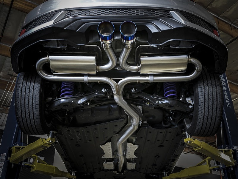 aFe Takeda 3in 304 SS Cat-Back Exhaust System w/ Blue Tips 2017 Honda Civic Si I4 1.5L (t) - Burkken Auto Parts