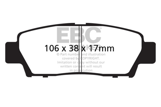 EBC 95-96 Toyota Avalon 3.0 Redstuff Rear Brake Pads - Burkken Auto Parts
