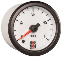 Autometer Stack 52mm 0-280 Ohm Programmable Pro Stepper Motor Fuel Level Gauge - White - Burkken Auto Parts