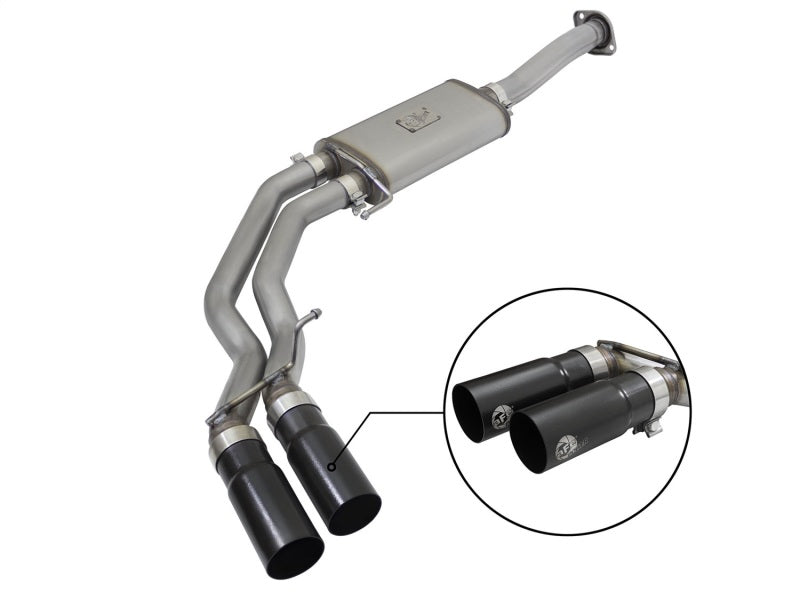 aFe Rebel Exhausts 3in SS Cat-Back 15-16 Ford F-150 EcoBoost V6 2.7/3.5L V8 5.0L w/ Black Tips - Burkken Auto Parts
