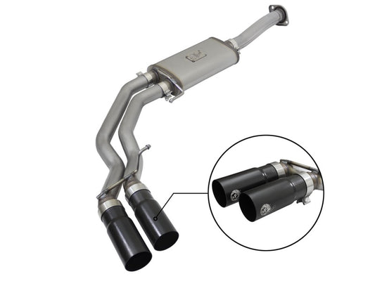 aFe Rebel Exhausts 3in SS Cat-Back 15-16 Ford F-150 EcoBoost V6 2.7/3.5L V8 5.0L w/ Black Tips - Burkken Auto Parts