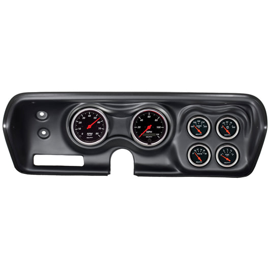 Autometer Designer Black 71-74 Charger/ GTX/ Road Runner Dash Kit 6pc Tach/MPH/Fuel/Oil/WTMP/Volt - Burkken Auto Parts