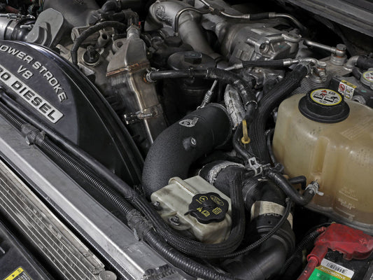 aFe 08-10 Ford Trucks V8-6.4L (td) BladeRunner 3 IN Aluminum Hot Charge Pipe - Black