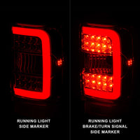 ANZO 2001-2011 Ford  Ranger LED Tail Lights w/ Light Bar Chrome Housing Red/Clear Lens - Burkken Auto Parts