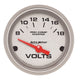 Autometer Voltmeter 2-1/16in 18V Electric Marine Silver Ultra-Lite Gauge - Burkken Auto Parts