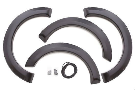 Lund 09-14 Ford F-150 (Excl Raptor) RX-Rivet Style Smooth Elite Series Fender Flares - Black (4 Pc.) - Burkken Auto Parts