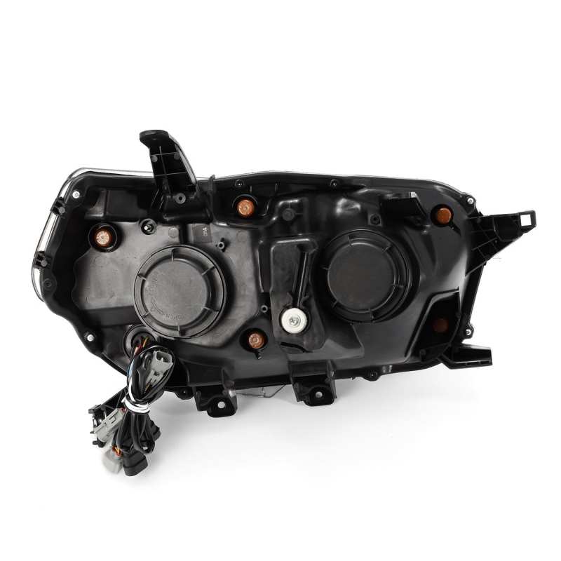 AlphaRex 10-13 Toyota 4Runner LUXX LED Proj Headlights Plank Style Black w/Seq Signal/DRL - Burkken Auto Parts