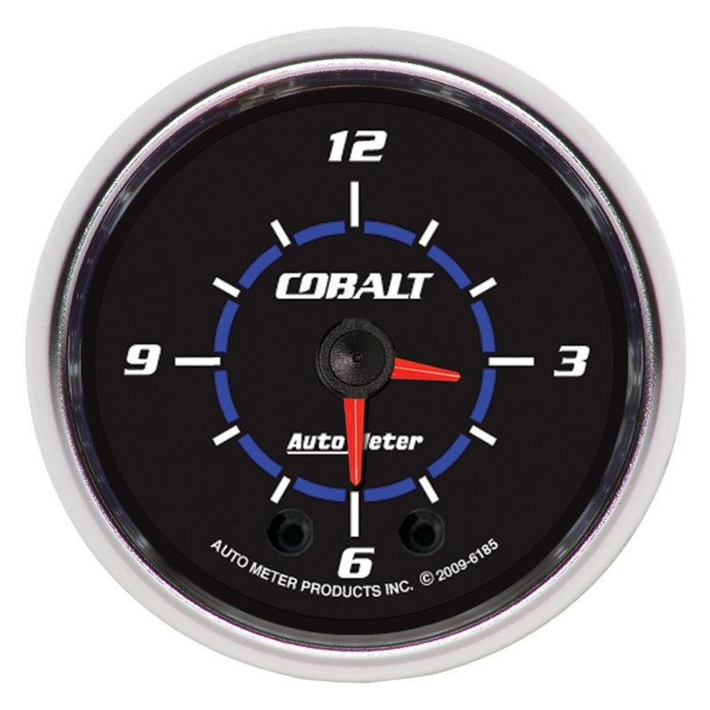 Autometer Cobalt 2-1/16in 12 Hour Analog Clock - Burkken Auto Parts