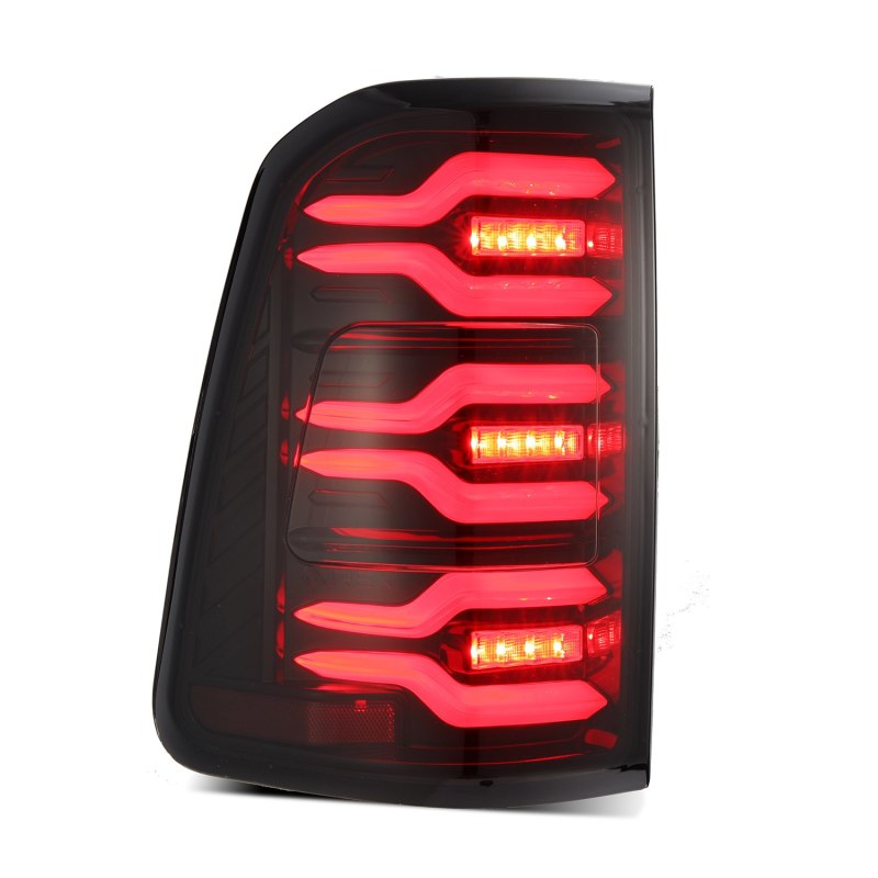AlphaRex 19-21 Dodge Ram 1500 Luxx-Series LED Tail Lights Black/Red w/Activ Light/Seq Signal - Burkken Auto Parts