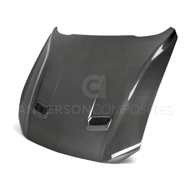 Anderson Composites 18-20 Ford Mustang Double Sided Type-OE Carbon Fiber Hood - Burkken Auto Parts