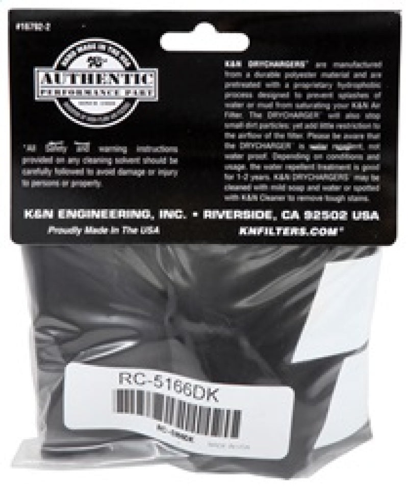 K&N Round Tapered Drycharger Air Filter Wrap 8in B ID x 6.625in T ID x 10.5in H - Burkken Auto Parts