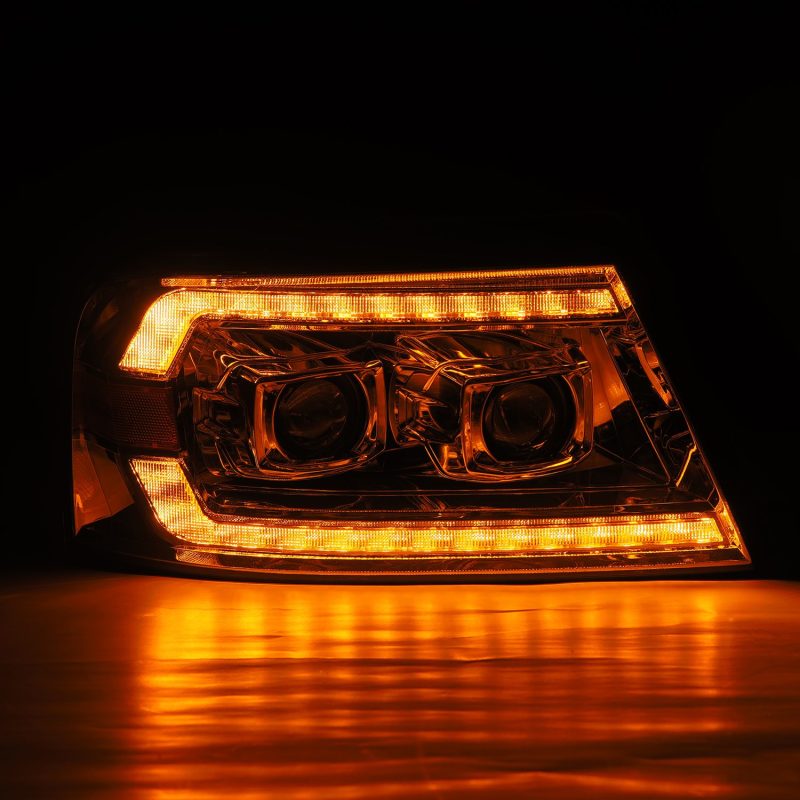 AlphaRex 06-08 Lincoln Mark LT LUXX-Series LED Projector headlights Black w/ Sequential Signal - Burkken Auto Parts