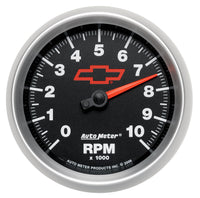 AutoMeter Gauge Tachometer 3-3/8in. 10K RPM In-Dash Chevy Red Bowtie Black - Burkken Auto Parts