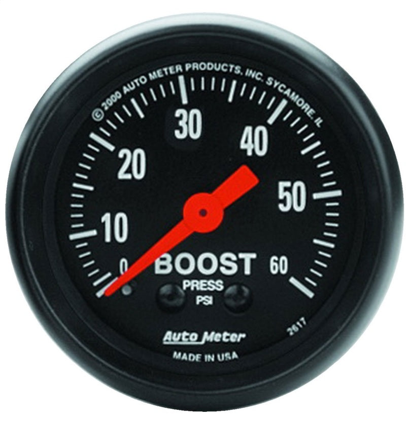 Autometer Z Series 52mm 0-60 PSI Mechanical Boost Gauge - Burkken Auto Parts