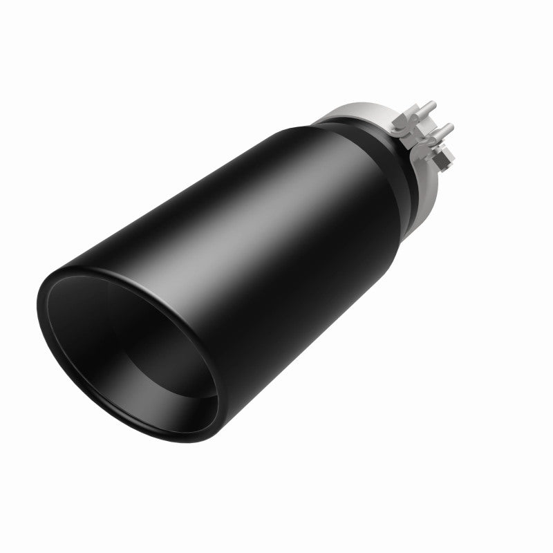 MagnaFlow Tip Stainless Black Coated Single Double Round Single Outlet 5in Dia 4in Inlet 13in L - Burkken Auto Parts